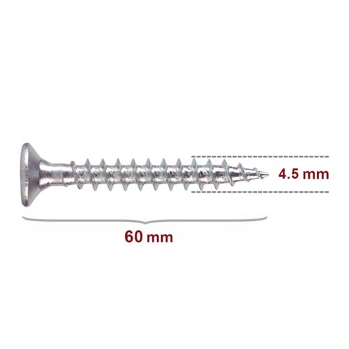 Sunta Vidası 4.5x60 (200 Adet)