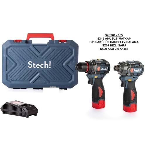 Stechend Akülü Şarjlı Set SXS201-16V