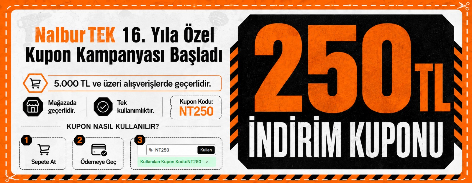 Nalburtek kalitesi ile tüm hırdavat ürünlerinde Sepet İndirimi