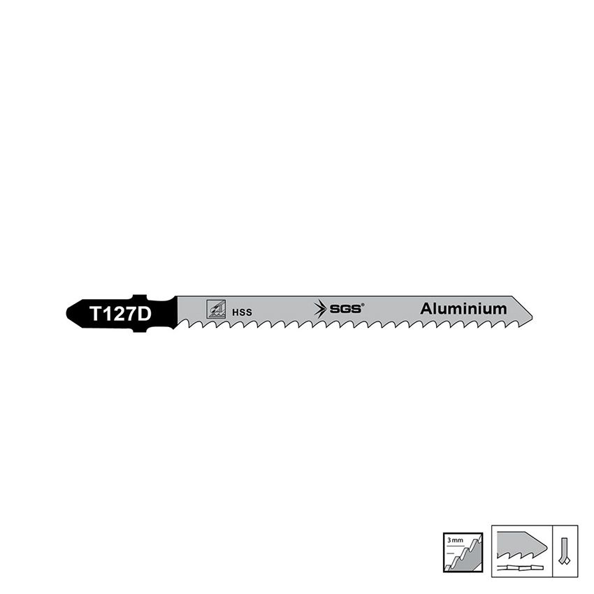 SGS Alüminyum Dekupaj Ağzı 100mm x 7.9mm T127D - 5 Adet