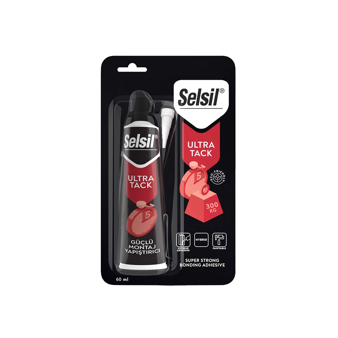 Selsil Tüp 60ml Ultra High Tack Hibrit Çok Amaçlı Korniş/Kornej Yapıştırıcı Beyaz