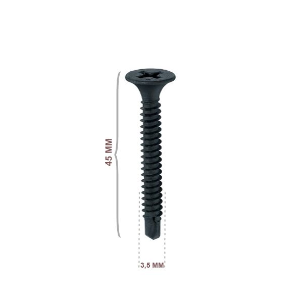 Alçıpan Vidası Matkap Uçlu 3,5x45 500 Ad