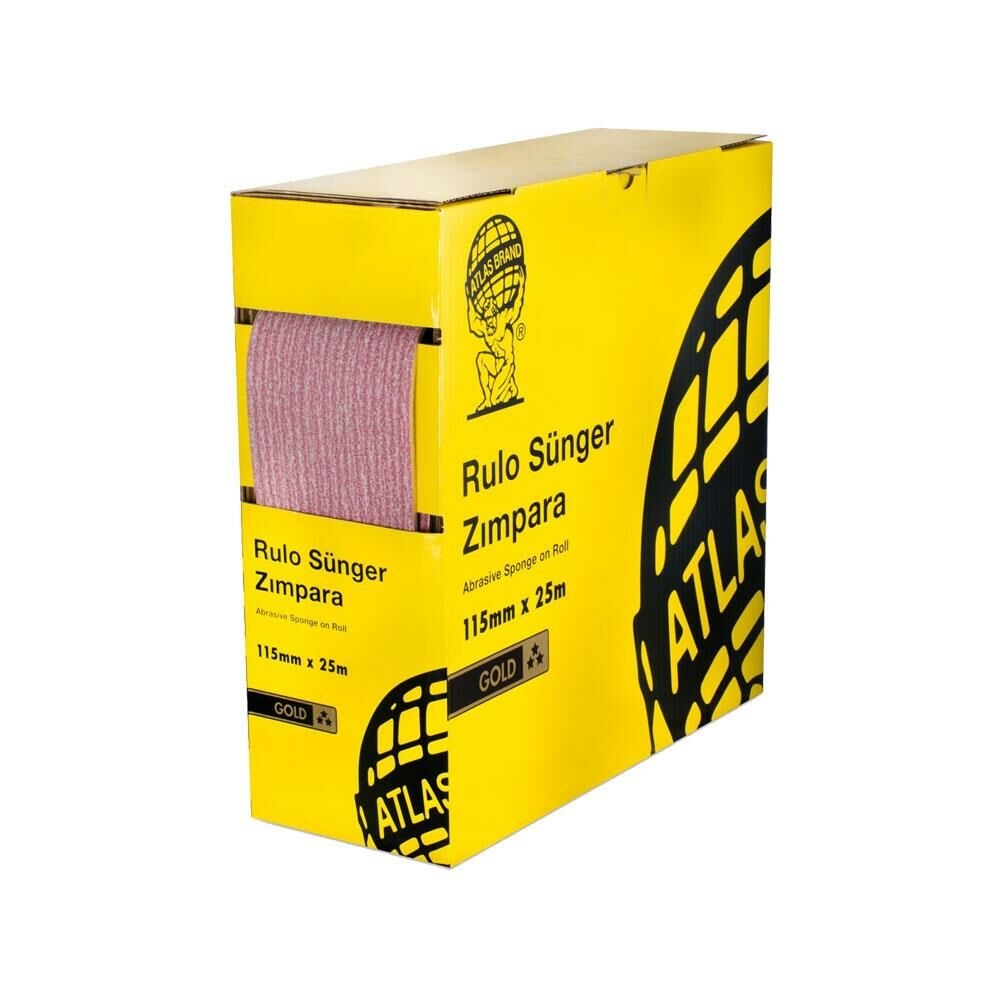 Atlas Rulo Gold Sünger Zımpara 25mt 150 Kum
