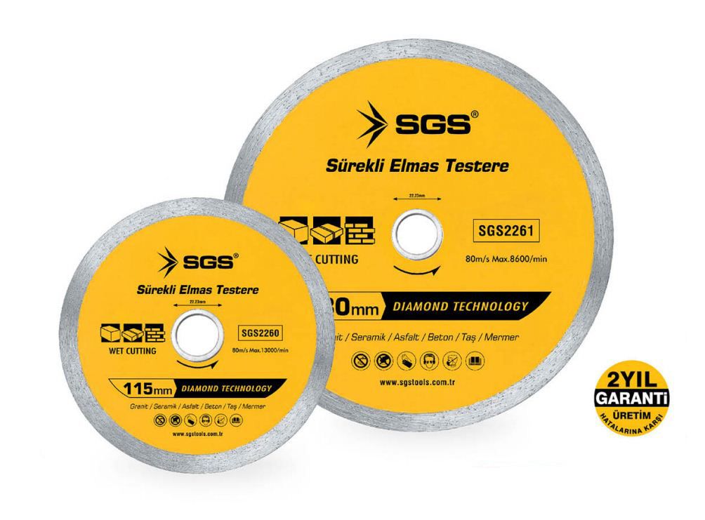 SGS Sürekli Elmas Mermer Granit Kesici Disk 230mm