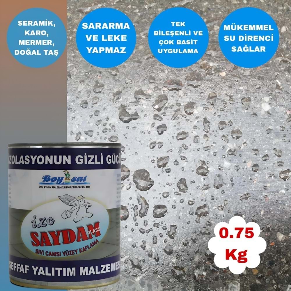 İzo Saydam Şeffaf Sıvı Cam 0.75 Kg