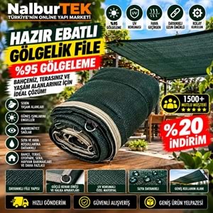 Hazır Ebatlı Gölgelik %95 File 5x6 mt 30m2