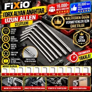 Fixio Torx Alyan Anahtar Uzun Allen T10