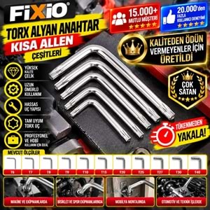 Fixio Torx Alyan Tork Allen Anahtar Kısa T30