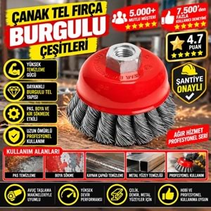 Çanak Tel Fırça Burgulu 85mm