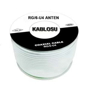 Uydu Anten Kablosu Beyaz RG6-U6 100 mt