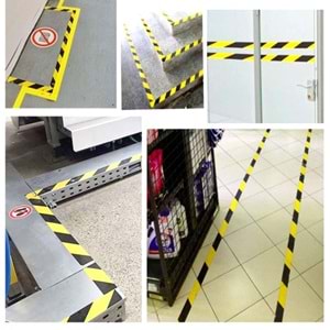 Yer İşaretleme Bandı Sarı Siyah 48mm 20 Metre